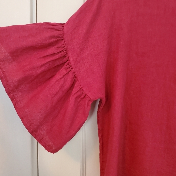 Italian Linen Top – Size M – Deep Rose - Picture 3 of 4
